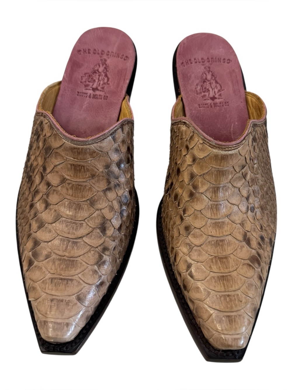 Old Gringo Genuine Snakeskin Western Pointed-Toe Mules 6.5B